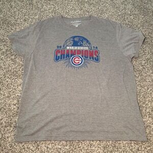 Wright & Ditson Chicago Cubs 2016 World Series Champions Gray T-Shirt Mens XL